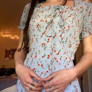 Blue Floral Maxi Dress